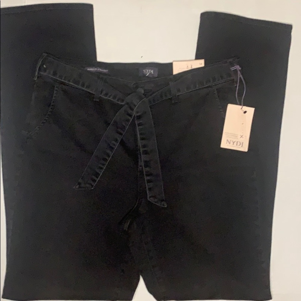 NYDJ Denim Belted Straight Leg Jeans